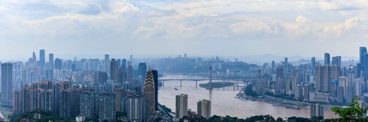 Obraz premium Panoramic skyline and modern commercial buildings in Chongqing