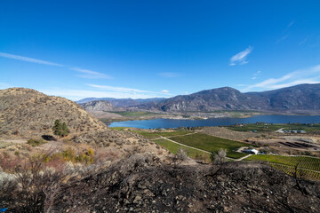 View of Osoyoos Lake from Mt Koba in the Okanagan Valley