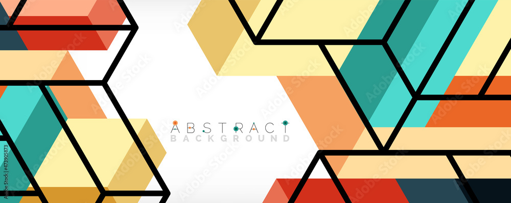 Poster abstract background. 3d cubes, cubic elements and blocks. techno or business concept for wallpaper, 