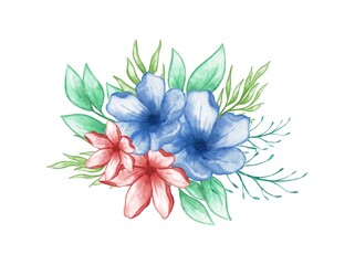 Flowers Arrangement Watercolor. Flower watercolor for wedding card design