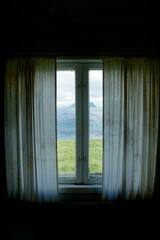 Abandoned fishing cabin view, northern part of Norway. 