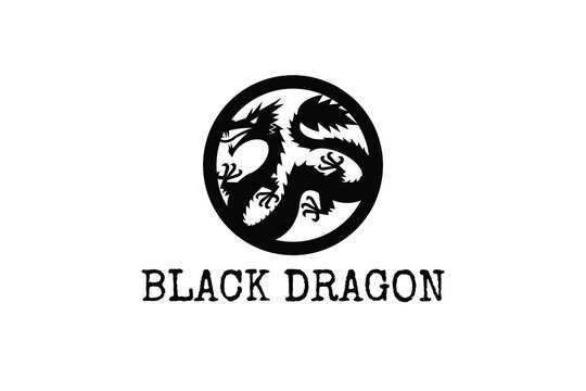 Black Dragon logo in circle shape
