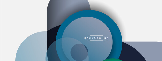 Vector round shapes circles minimal geometric background. Vector illustration for wallpaper banner background or landing page