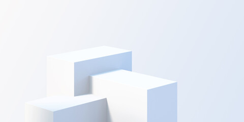 Obraz premium 3d white product podium mock up background for presentation with white background, 3d rendering