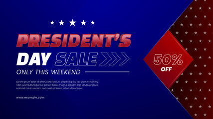 President's day 3d text style effect. Editable illustrator text style.