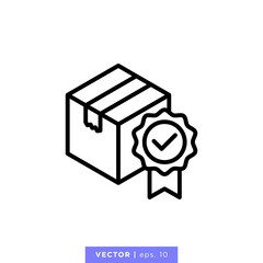 Rosette Stamp Icon Vector Design Template. Editable Stroke.