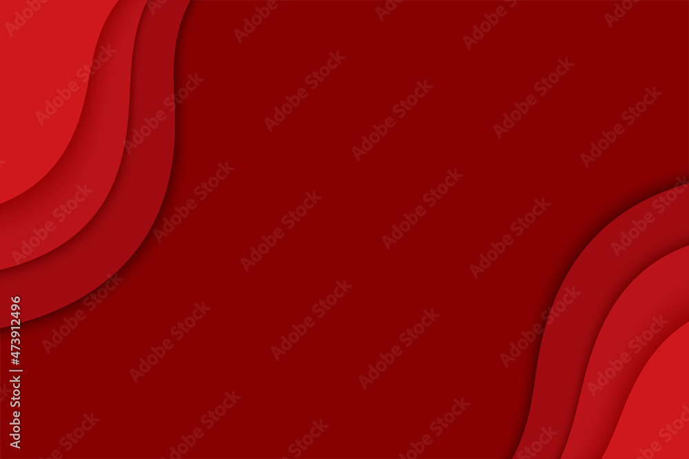 Poster red paper layer abstract background. paper cut layered circle with space for text.