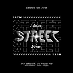 Urban Street Wear T-shirt design Stacked Line Style editable text effect
