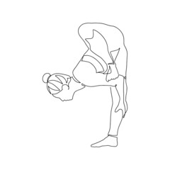 continuous line drawing of women fitness yoga concept vector health illustration
International Day of Yoga