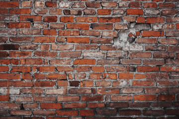 Empty grunge brick wall background , copy space .
