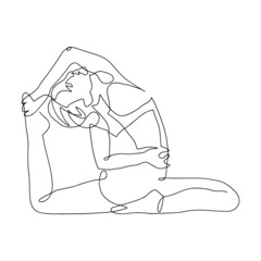 continuous line drawing of women fitness yoga concept vector health illustration
International Day of Yoga