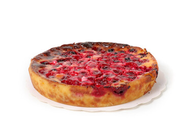 isolated cherry clafoutis on a white background  