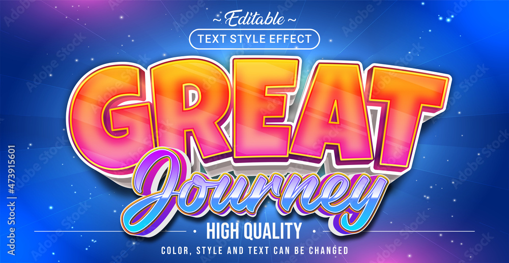Aufkleber Editable text style effect - Great Journey text style theme.