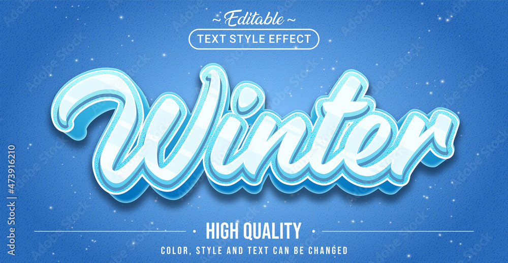 Poster Editable text style effect - Winter text style theme.