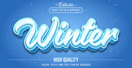 Editable text style effect - Winter text style theme.