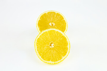 Pile of fresh lemon slices. Lemon fruit, citrus minimal concept, vitamin C.