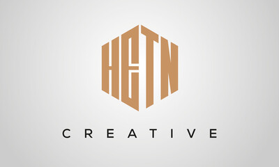 letters HETN creative polygon hexagon logo victor template