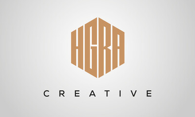 letters HGRA creative polygon hexagon logo victor template