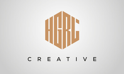 letters HGRL creative polygon hexagon logo victor template
