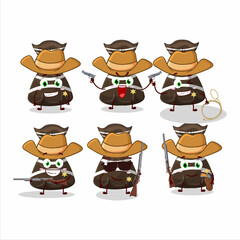 Cool cowboy chocolate candy wrappers cartoon character with a cute hat