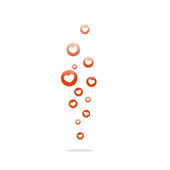 Like icons flying on white background. Social media elements. Social network composition.