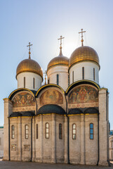 The Dormition Cathedral in Moscow Kremlin, also known as the Assumption Cathedral or Cathedral of the Assumption