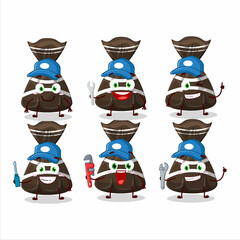 mechanic chocolate candy wrappers cute mascot character with pliers