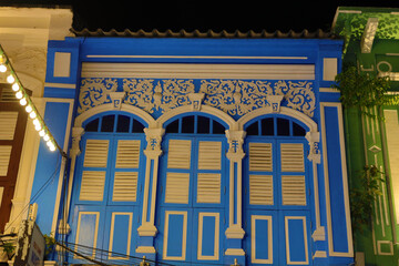 Sino Portuguese Colourful and decorative house in Old Phuket Town Phuket thailand 