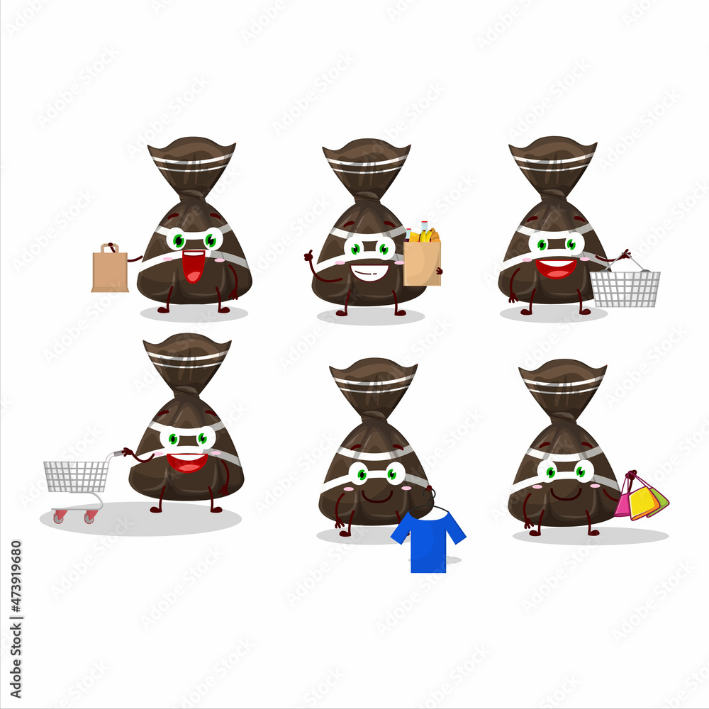 Canvas Prints A Rich chocolate candy wrappers mascot design style going shopping