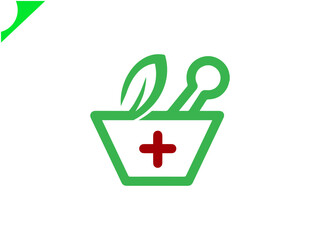 Pestle And Mortar Vector Illustration Design Template. Mortar And Pestle. Pharmacy Icon, Herbal Pharmacy Symbol. Creative Medical Logo Vector. Medicine Illustrations