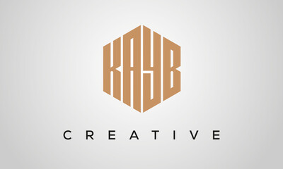 letters KAYB creative polygon hexagon logo victor template