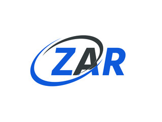 ZAR letter creative modern elegant swoosh logo design