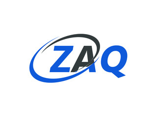 ZAQ letter creative modern elegant swoosh logo design