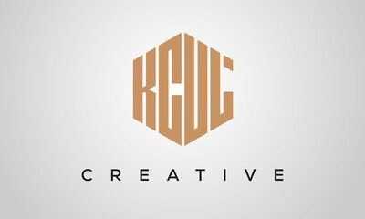 letters KCUL creative polygon hexagon logo victor template