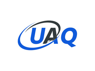 UAQ letter creative modern elegant swoosh logo design
