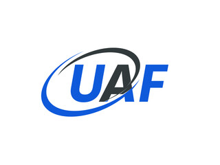 UAF letter creative modern elegant swoosh logo design