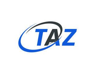 TAZ letter creative modern elegant swoosh logo design