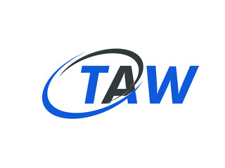 TAW letter creative modern elegant swoosh logo design