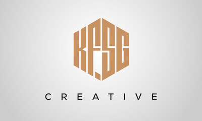 letters KFSG creative polygon hexagon logo victor template