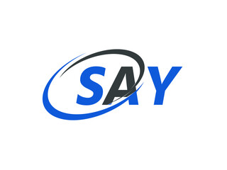 SAY letter creative modern elegant swoosh logo design