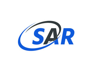 SAR letter creative modern elegant swoosh logo design