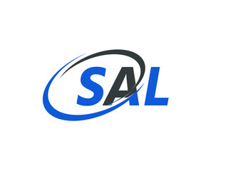 SAL letter creative modern elegant swoosh logo design