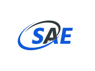 SAE letter creative modern elegant swoosh logo design