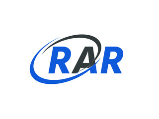 RAR letter creative modern elegant swoosh logo design