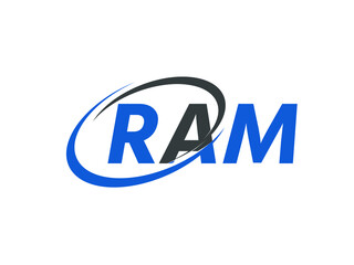 RAM letter creative modern elegant swoosh logo design