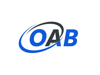 OAB letter creative modern elegant swoosh logo design