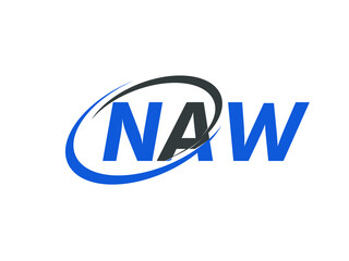 Obraz premium NAW letter creative modern elegant swoosh logo design