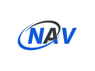 NAV letter creative modern elegant swoosh logo design
