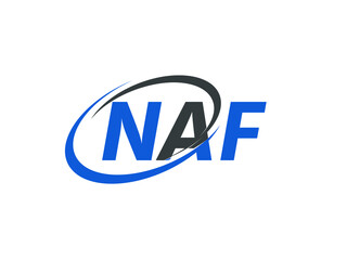 NAF letter creative modern elegant swoosh logo design