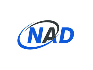 NAD letter creative modern elegant swoosh logo design